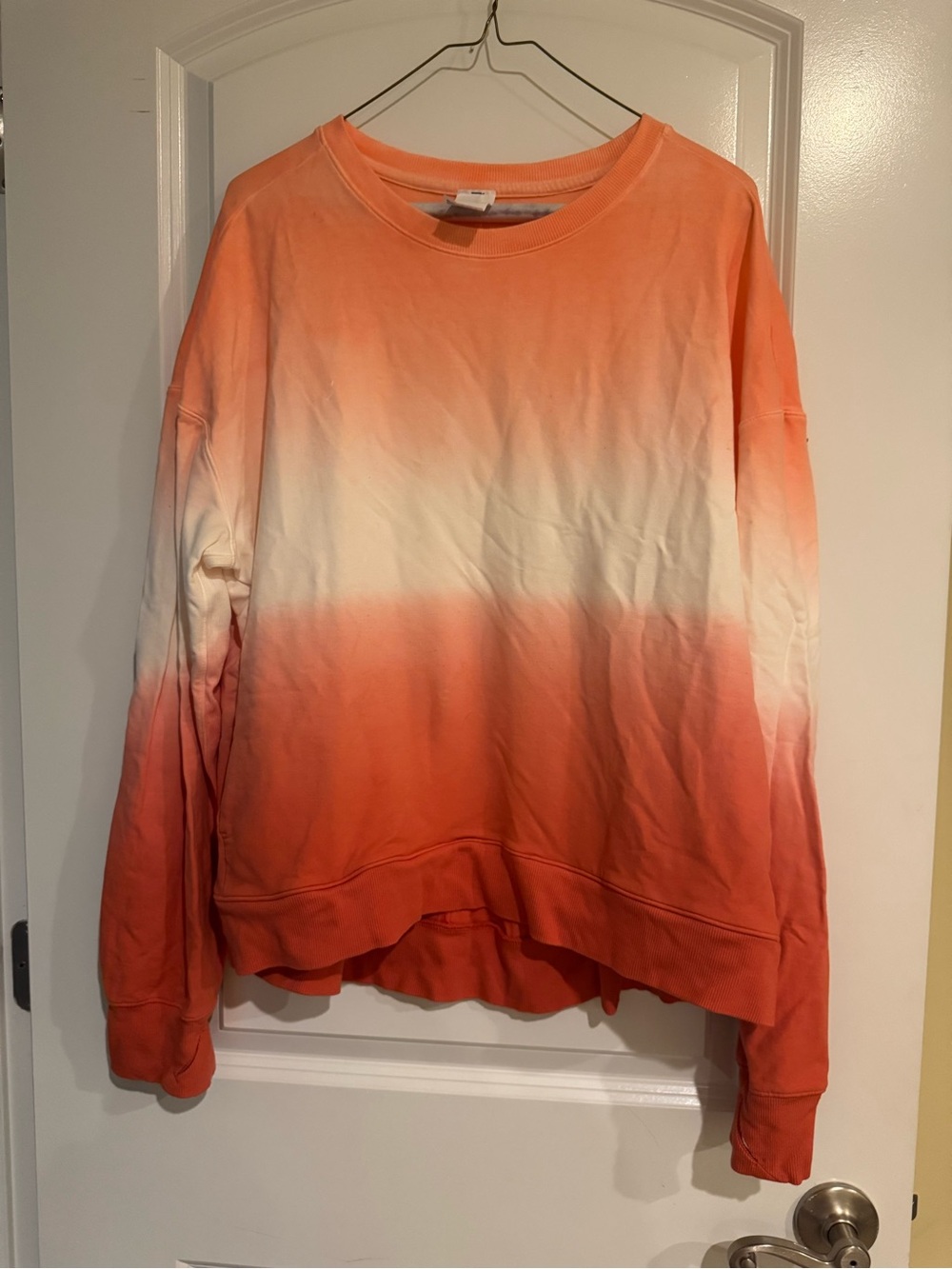 all in motion Orange and Cream Ombre Crewneck Sweater